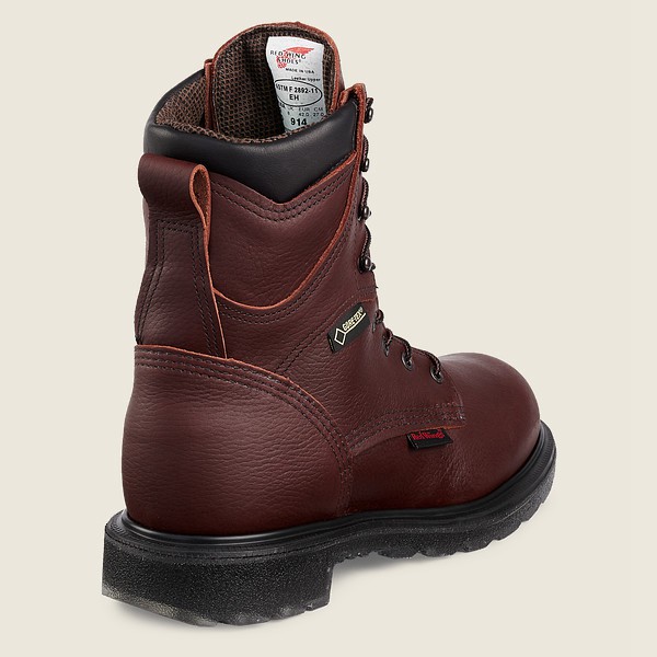 Red Wing Work Boots Burgundy - Mens Supersole® 2.0 - 8-inch Waterproof Soft Toe - 7964-BHFQS